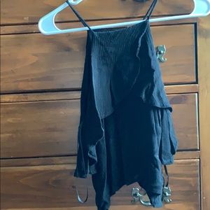Off the shoulder black tank top